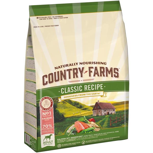 Country Farms Dog Adult Classic recipe Salmon / Сухой Классический полнорационный корм Кантри Фармз для взрослых собак с высоким содержанием Лосося