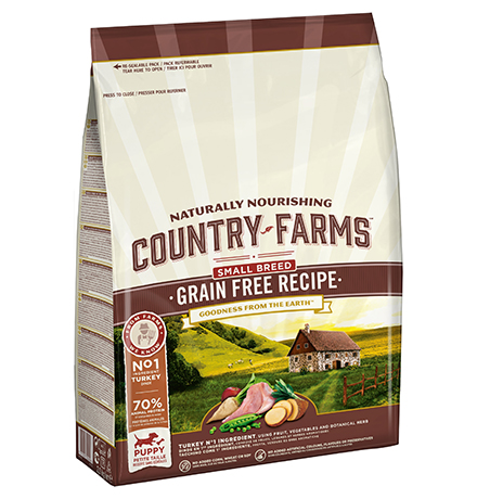Country Farms Puppy Small Breed Grain free Turkey / Сухой Беззерновой полнорационный корм Кантри Фармз для Щенков Мелких пород с высоким содержанием Индейки
