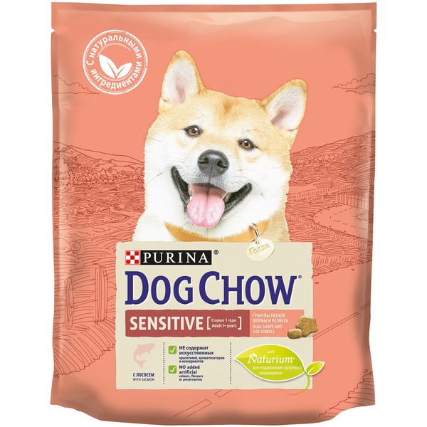 Purina Dog Chow Adult Sensitive Salmon / Сухой корм Пурина Дог Чау для взрослых собак с чувствительным пищеварением Лосось