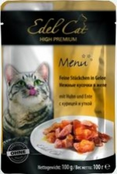 Edel Cat Курица и Утка / Паучи Эдель Кэт нежные кусочки с Курицей и Уткой в Желе Цена за упаковку (20 шт x)