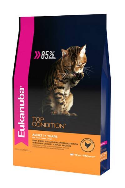 Eukanuba Top Condition Adult Chicken / Сухой корм Эукануба для взрослых кошек с домашней птицей