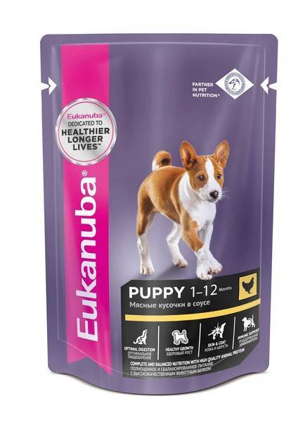 Eukanuba Dog Pouch Puppy Chicken / Влажный корм Паучи Эукануба для Щенков с Курицей в соусе (цена за упаковку)