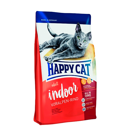 Happy Cat Supreme Indoor Voralpen-Rind / Сухой корм Хэппи Кэт для Домашних кошек Альпийская Говядина