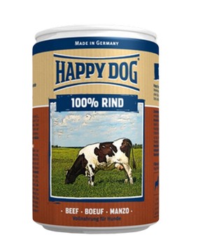 Happy Dog 100% Rind / Консервы Хэппи Дог для собак Монобелковые Говядина (цена за упаковку, Германия)