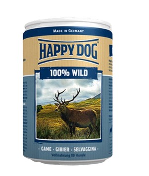 Happy Dog 100% Wild / Консервы Хэппи Дог для собак Монобелковые Дичь (цена за упаковку, Германия)