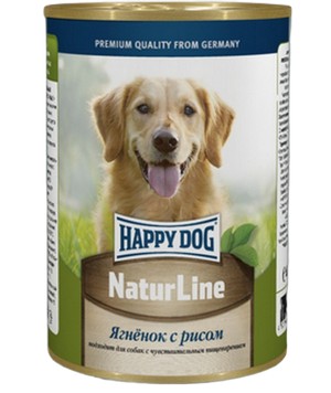 Happy Dog NaturLine / Консервы Хэппи Дог для собак Ягненок с Рисом (цена за упаковку, Россия)