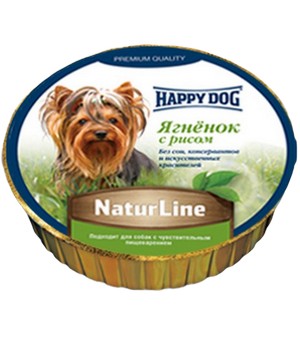 Happy Dog NaturLine / Паштет Хэппи Дог для собак Ягненок с рисом (цена за упаковку, Германия)