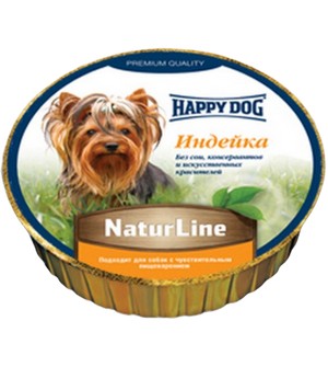 Happy Dog NaturLine / Паштет Хэппи Дог для собак Индейка (цена за упаковку, Германия)