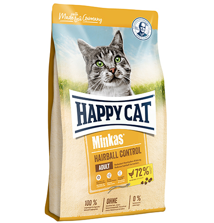 Happy Cat Minkas Hairball Control Adult / Сухой корм Хэппи Кэт для взрослых кошек Вывод волосяных комочков
