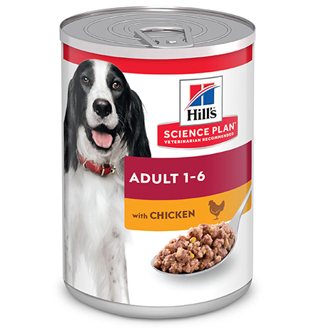 Hills Science Plan Adult 1-6 Chicken / Консервы Хиллс для взрослых собак для Поддержания мышечной массы и здорового иммунитета Курица (цена за упаковку)