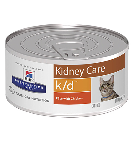 Hills Prescription Diet Feline k/d Chicken / Лечебные консервы Хиллс k/d для кошек Заболевание почек (почечная недостаточность) Курица (цена за упаковку)