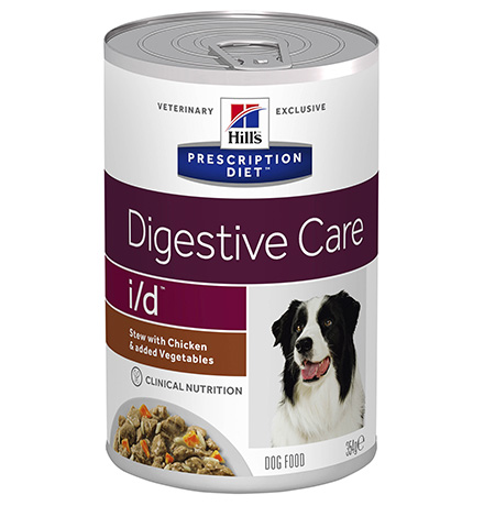 Hills Prescription Diet Canine i/d / Лечебные консервы Хиллс i/d для собак Заболевание ЖКТ (нарушение пищеварения) Рагу с Курицей и добавлением овощей (цена на упаковку)