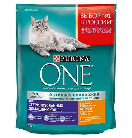 Purina One / Сухой корм Пурина Уан для Стерилизованных Домашних кошек Курица и цельные злаки