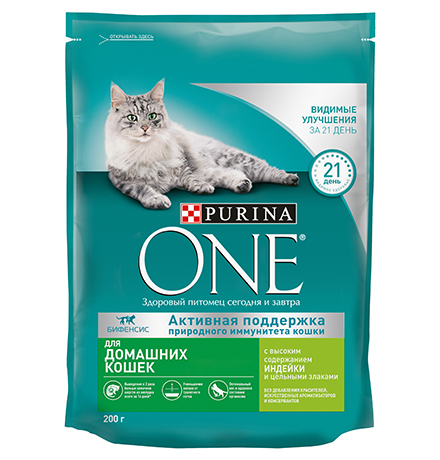 Purina One / Сухой корм Пурина Уан для Домашних кошек Индейка и цельные злаки