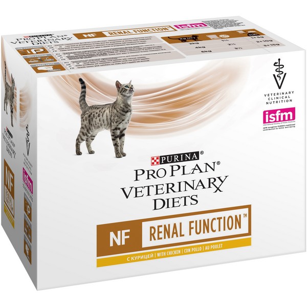 Purina Pro Plan Veterinary Diets NF Renal Function Chicken / Лечебные паучи Пурина Про План Ветеринарная Диета для кошек Ренал Заболевание почек Курица (цена за упаковку)