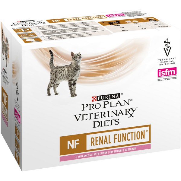 Purina Pro Plan Veterinary Diets NF Renal Function Salmon / Лечебные паучи Пурина Про План Ветеринарная Диета Ренал для кошек Заболевание почек Лосось (цена за упаковку)