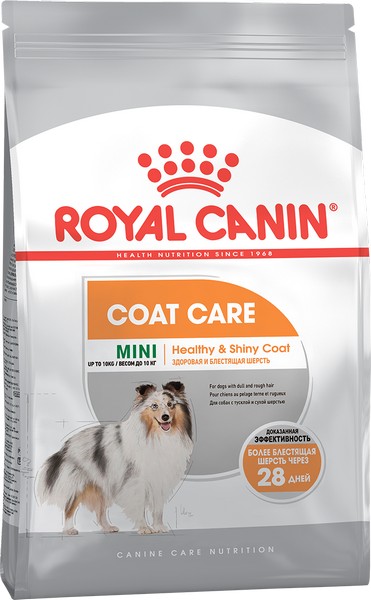 Royal Canin Mini Coat Care / Сухой корм Роял Канин Мини Коат Кеа для собак Мелких пород весом до 10 кг Здоровая и блестящая шерсть