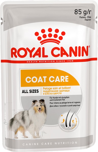 Royal Canin Coat Care / Влажный корм (паштет) Роял Канин Коат Кеа для собак всех размеров Поддержание здоровья и блеска шерсти (цена за упаковку)