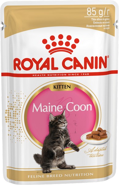 Royal Canin Breed Kitten Maine Coon / Влажный корм (Консервы-Паучи) Роял Канин для Котят породы Мэйн Кун в возрасте до 15 месяцев