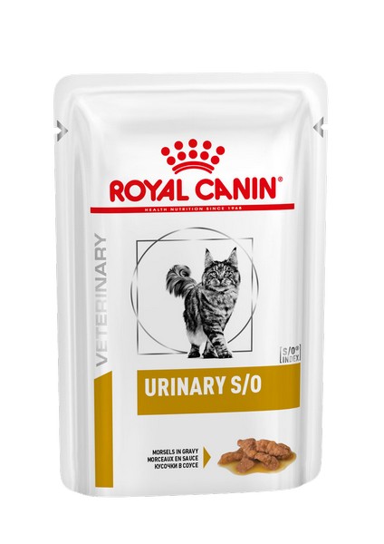 Royal Canin Urinary S/O / Ветеринарный влажный корм (Консервы-Паучи) Роял Канин Уринари для кошек при заболеваниях дистального отдела мочевыделительной системы (цена за упаковку)