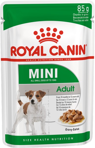 Royal Canin Mini Adult / Влажный корм (Паучи) Роял Канин Мини Эдалт для взрослых собак Мелких пород весом до 10 кг в возрасте от 10 месяцев до 8 лет (Цена за упаковку)