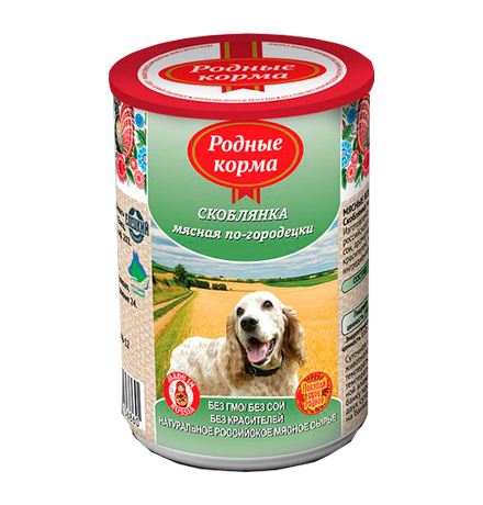 Родные Корма / Консервы для собак Скоблянка мясная по-Городецки (цена за упаковку)