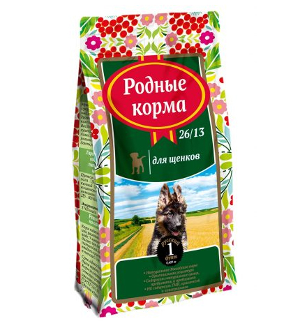 Родные Корма 26-13 / Сухой корм для Щенков