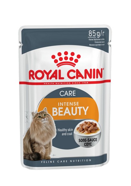 Royal Canin Intense Beauty / Влажный корм (Консервы-Паучи) Роял Канин Интенс Бьюти для кошек Красота шерсти в Соусе (цена за упаковку)