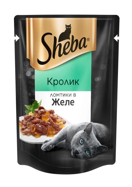 Sheba / Паучи Шеба для кошек Кролик ломтики в Желе (цена за упаковку)