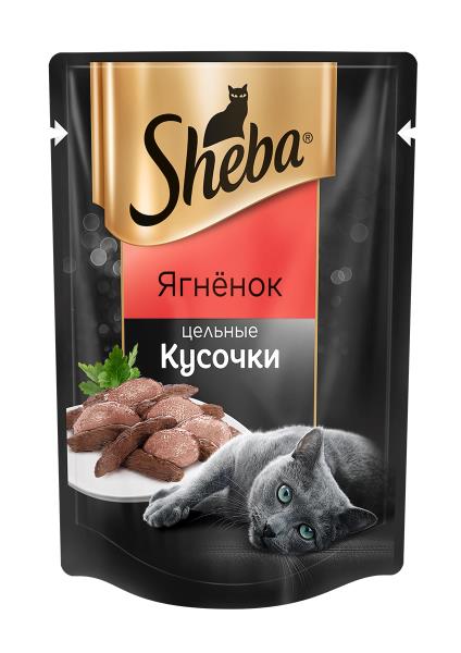 Sheba / Паучи Шеба для кошек Ягненок цельные Кусочки (цена за упаковку)