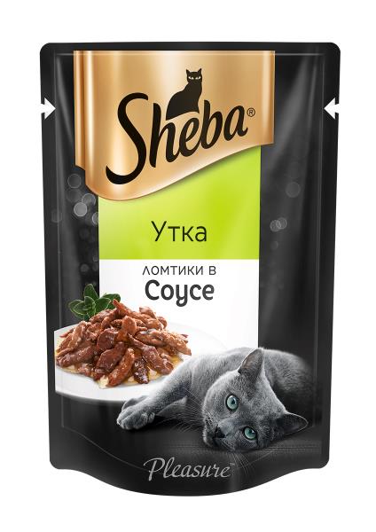 Sheba Pleasure / Паучи Шеба для кошек Утка ломтики в Соусе (цена за упаковку)