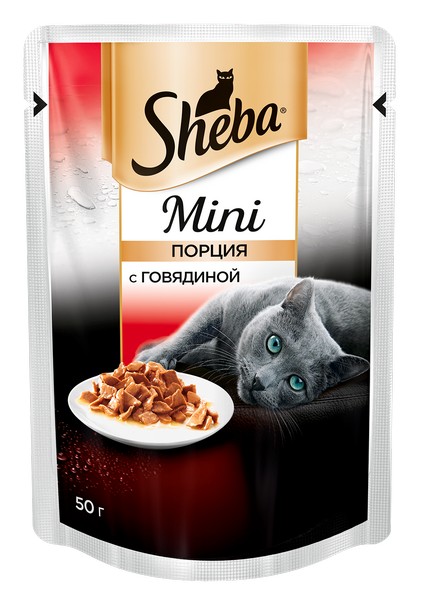 Sheba Mini / Паучи Шеба Мини порция для кошек с Говядиной (цена за упаковку)