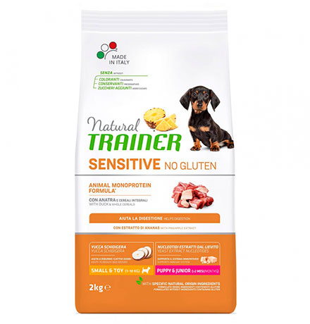 Trainer Natural Sensitive No Gluten Small Puppy Junior Duck / Сухой Безглютеновый корм Трейнер для Щенков и Юниоров Мелких пород Утка