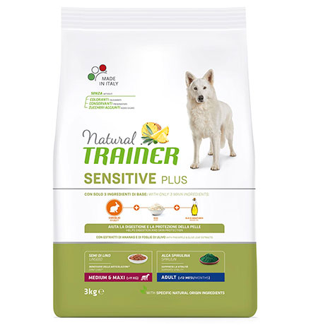 Trainer Natural Sensitive Plus Medium/Maxi Adult Rabbit / Сухой корм Трейнер для собак Средних и Крупных пород Кролик