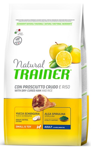 Trainer Natural Small & Toy Adult / Сухой корм Трейнер для взрослых собак Мелких и Миниатюрных пород Сыровяленая ветчина и Рис