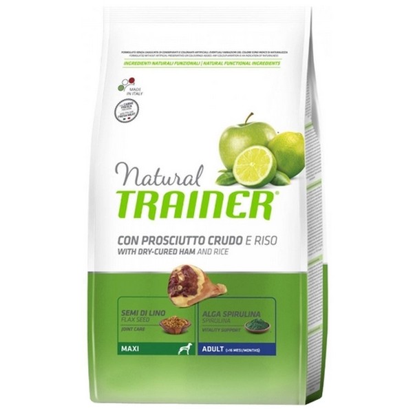 Trainer Natural Maxi Adult Dry-Cured Ham & Rice / Сухой корм Трейнер для взрослых собак Крупных пород Сыровяленая ветчина и Рис