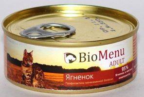 Купить BioMenu Adult Консервы для Кошек мясной паштет с Ягненком за 1430.00 ₽