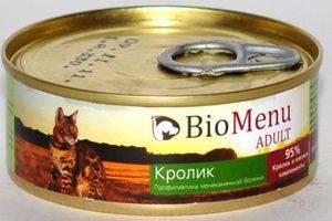 BioMenu Adult Консервы для Кошек мясной паштет с Кроликом 