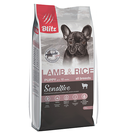 Blitz Puppy Sensitive All Breeds Lamb & Rice / Сухой корм Блиц для Щенков всех пород Ягненок рис 