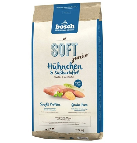 Bosch Soft Junior Chicken & Sweetpotato / Полувлажный Монопротеиновый Беззерновой корм Бош для Щенков Курица Батат
