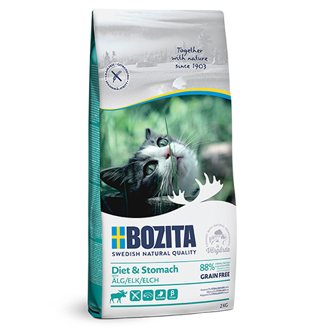Bozita Sensitive Diet & Stomach Grain free / Сухой Беззерновой корм Бозита для кошек с Чувствительным пищеварением и Пожилых кошек с избыточным весом с мясом Лося