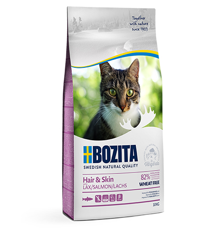 Bozita Hair & Skin Wheat free Salmon / Сухой корм Бозита для взрослых и растущих кошек для Здоровой кожи и шерсти Без пшеницы Лосось