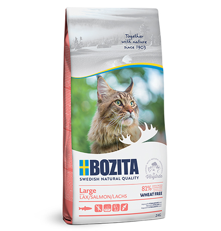 Bozita Large Wheat free Salmon / Сухой корм Бозита для молодых и взрослых кошек Крупных пород Без пшеницы Лосось 