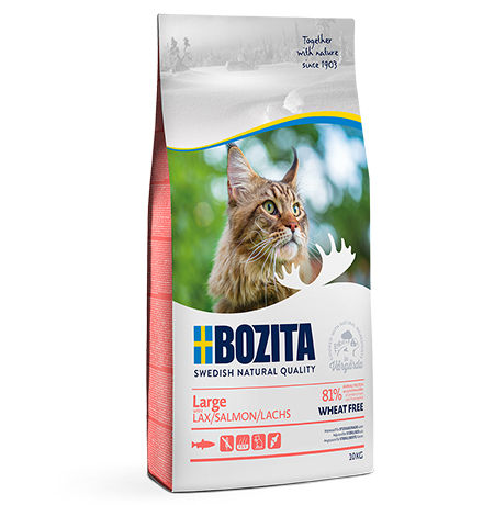 Bozita Large Wheat free Salmon / Сухой корм Бозита для молодых и взрослых кошек Крупных пород Без пшеницы Лосось