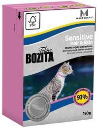 Bozita Feline Funktion Sensitive Hair & Skin / Влажный корм Бозита для кошек с Чувствительной кожей и шерстью кусочки в желе Лосось (цена за упаковку)