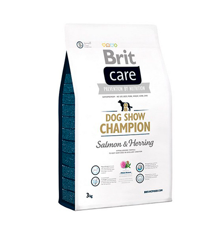 Brit Care Dog Show Champion / Сухой корм Брит для поддержания Выставочных собак в отличной форме Лосось Сельдь с рисом