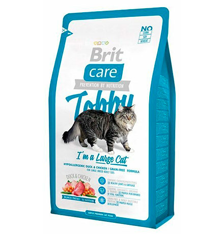 

Brit Care Tobby / Сухой корм Брит для кошек Крупных пород Утка и Курица, Brit Care Tobby