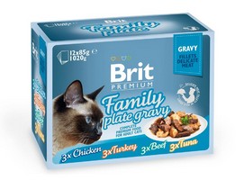 

Brit Premium Family Plate Gravy / Набор паучей Брит Премиум для кошек Семейная тарелка кусочки в соусе (цена за упаковку), Brit Premium Family Plate Gravy