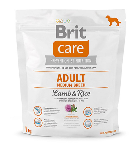 Brit Care Adult Medium Breed / Сухой корм Брит для взрослых собак Средних пород Ягненок Рис
