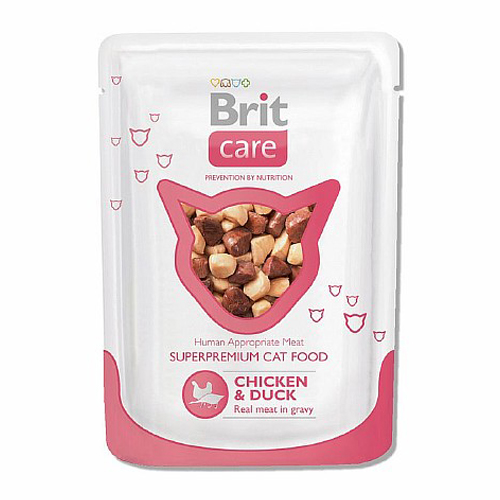 Brit Care Chicken & Duck / Паучи Брит для кошек Курица и утка (цена за упаковку)